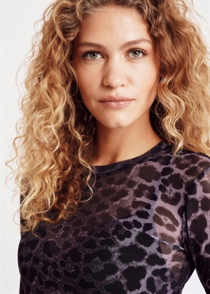 Hype The Detail mesh bluse Leopard Print